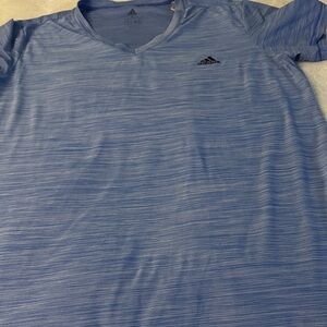 Adidas womans Light Blue V-Neck Tee